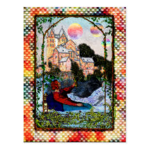Planets Over Castle Postcard