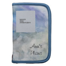 Planificateur bleu de modèle photo d'aquarelle organiseur
