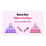 Planificateur de la partie des enfants de gâteaux  cartes de visite professionnelles