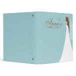 Planificateur turquoise de mariage damassé classeur