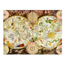 Planisphæri Cœleste 1698 - Astrology Chart Postcards