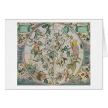 Planisphere céleste montrant les signes du Zod Carte De Vœux