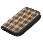 Planner Folio, Orange & Black Plaid Pattern