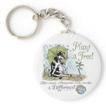 Plant a Tree Earth Day Cow Gear Key Chains