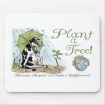 Plant a Tree Earth Day Cow Gear Mouse Mat