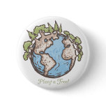 Plant a Tree Earth Day Gear Pinback Button