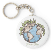 Plant a Tree Earth Day Gear Key Chain