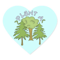 Plant a Tree T-shirts and Gifts Heart Sticker
