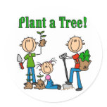 Plant a Tree T-shirts and Gifts Round Stickers