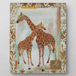 Plaque de monogramme de girafes plaques