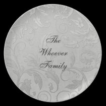 Plaque d'identification argentée assiettes