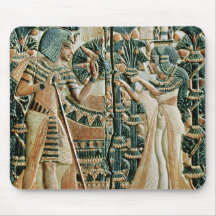 Plaque from the lid of coffer showing mouse pad