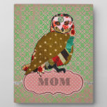 Plaque rose de damassé de maman de hibou plaques
