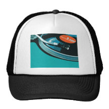 Plaque tournante de musique de vinyle casquette de camionneur