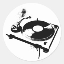Plaque tournante du DJ Adhésif Rond