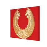 Plaque with two dragons and a Tao-tie mask Canvas Print