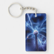 Plasma Sphere Rectangular Acrylic Key Chains