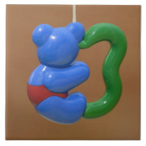 Plastic blue bear toy tiles