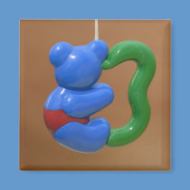 Plastic blue bear toy magnets