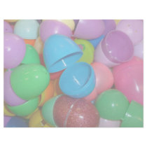 plastic colourful easter eggs pastel background