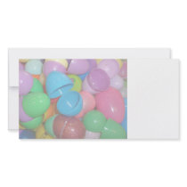 plastic colourful easter eggs pastel background