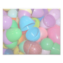 plastic colourful easter eggs pastel background