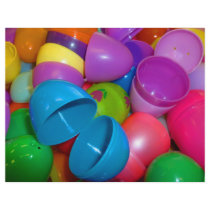 Plastic Easter Eggs Blue One Open Photograph