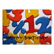Plastic Numbers  BIRTHDAY Card
