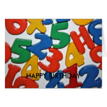 Plastic Numbers  HAPPY BIRTHDAY Card
