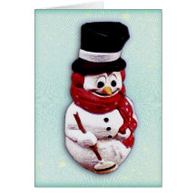 Plastic snowman holiday card