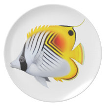 Plat de Butterflyfish de Threadfin d'Auriga Assiettes