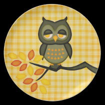 Plat de hibou assiettes