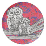 Plat de hiboux de Paisley Assiettes Pour Soirée