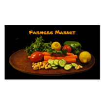 Plat de légume du marché d'agriculteurs cartes de visite personnelles