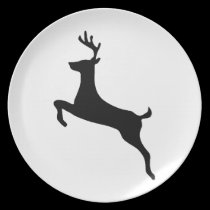 Plat de mâle de cerfs communs assiettes