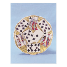 Plate decorated with a trompe l'oeil post cards