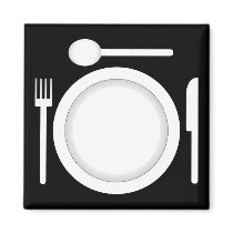 Plate knife fork and spoon refrigerator magnets