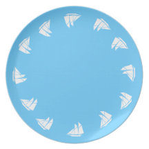 Plate - Sail boat graphic