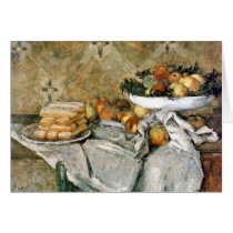 Plate with fruits and sponger fingers - Cézanne cards
