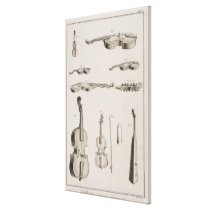 Plate XI: Instruments played with a bow, from the canvas prints