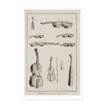 Plate XI: Instruments played with a bow, from the posters