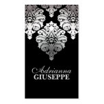 Platinum & Black Lush Damask Mommy Calling Card / Business Card Templates