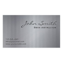 Platinum Metal Swim Instructor Business Card