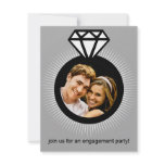 Platinum The Ring Photo Engagement Party Personalized Invites