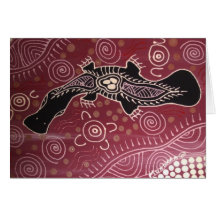 Platypus Dreaming Red by Mundara Koorang Card
