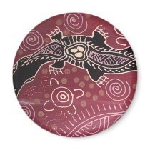 Platypus Dreaming Red by Mundara Koorang Refrigerator Magnet
