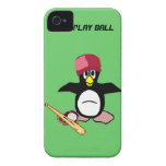 Play Ball a funny penguin baseball design iPhone 4 Case-Mate Cases