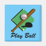 Play Ball Baseball Magnet