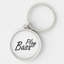 Play bass black text key chains