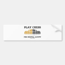 Play Chess For Mental Acuity (Reflective Chess) Bumper Sticker